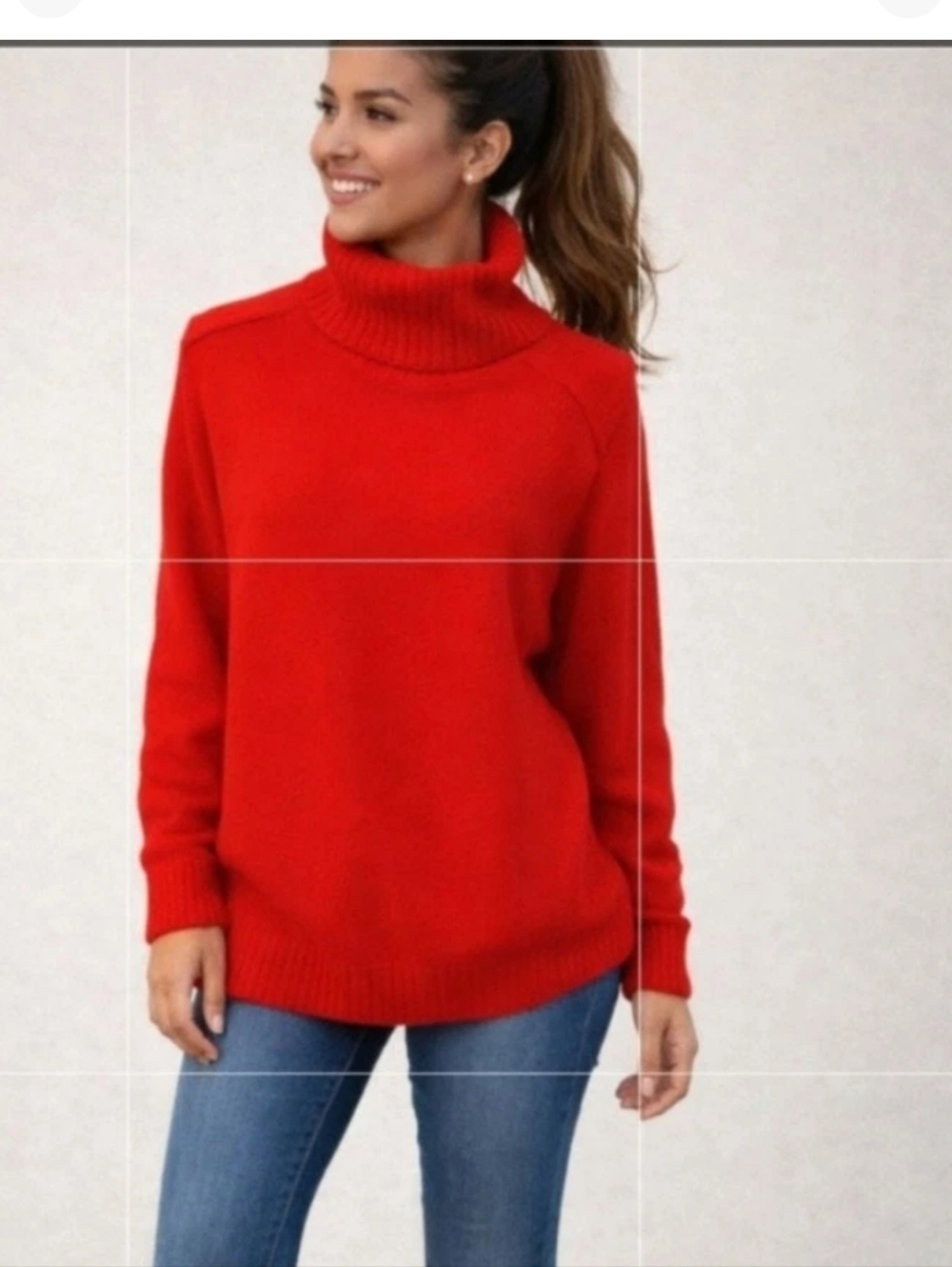 NWT Womens 89th + MADISON Cherry Red Turtleneck Sweater for Women